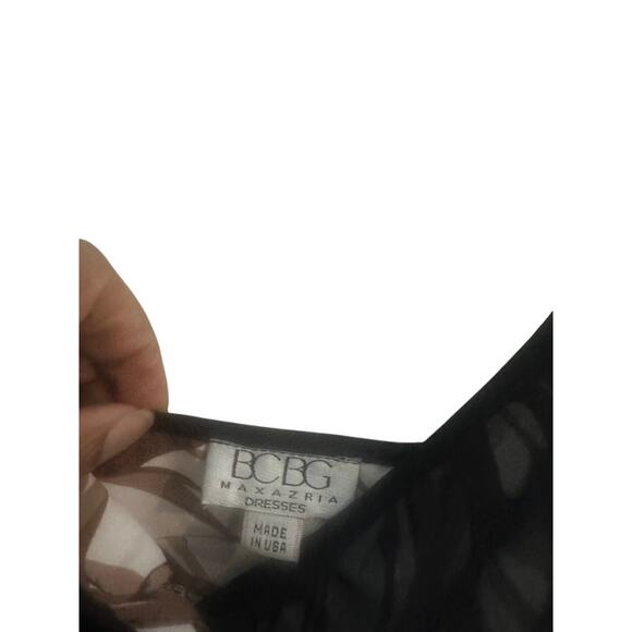 BCBG Max Azria Women's 12 Black Sheer Slip Dress Spaghetti Strap Made in USA - Picture 5 of 12